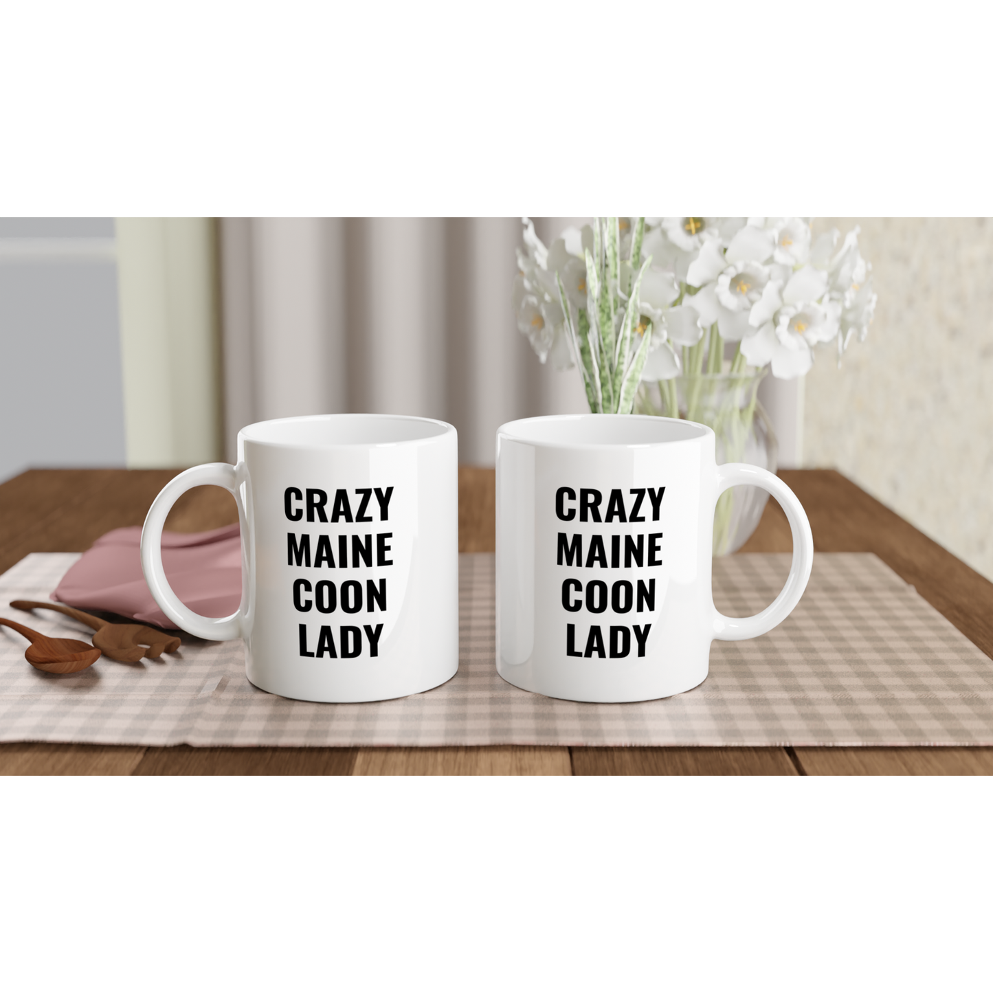 Crazy Maine Coon Lady Cat Mug