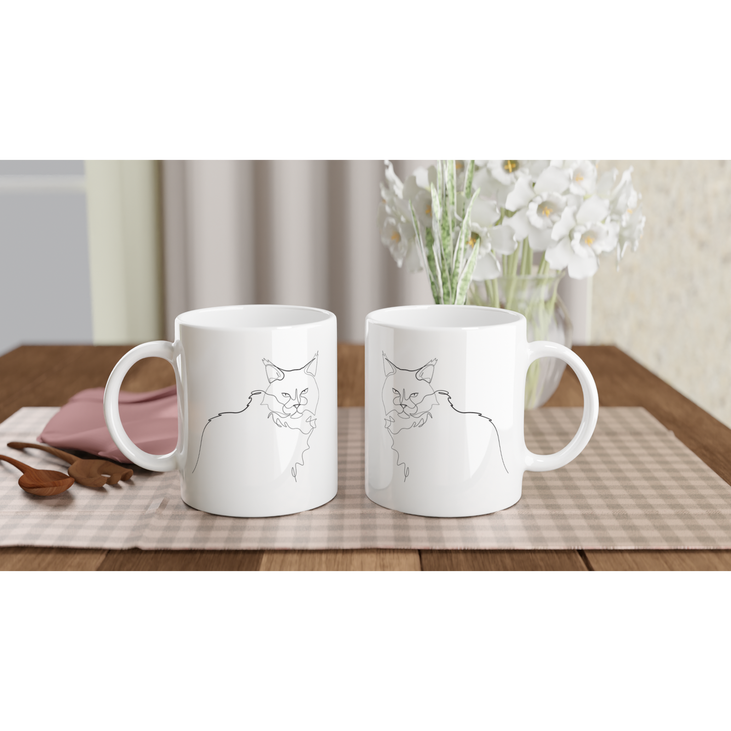 Maine Coon Line Drawing #1 Cat Mug