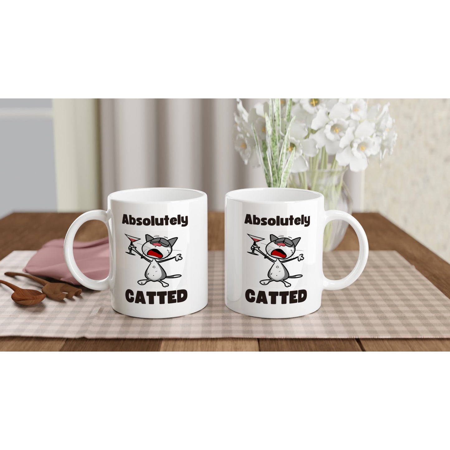 Absolutely Catted Grey Cat Mug