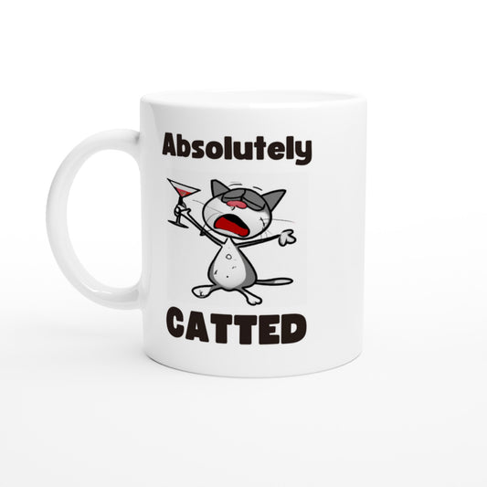 Absolutely Catted Grey Cat Mug