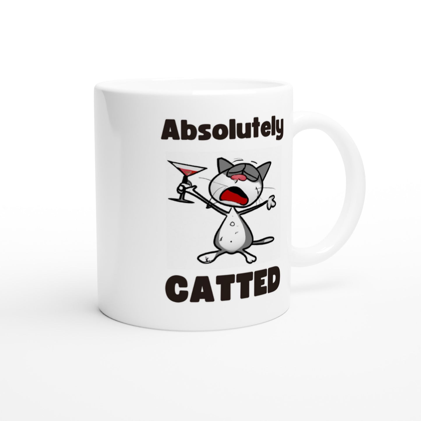 Absolutely Catted Grey Cat Mug