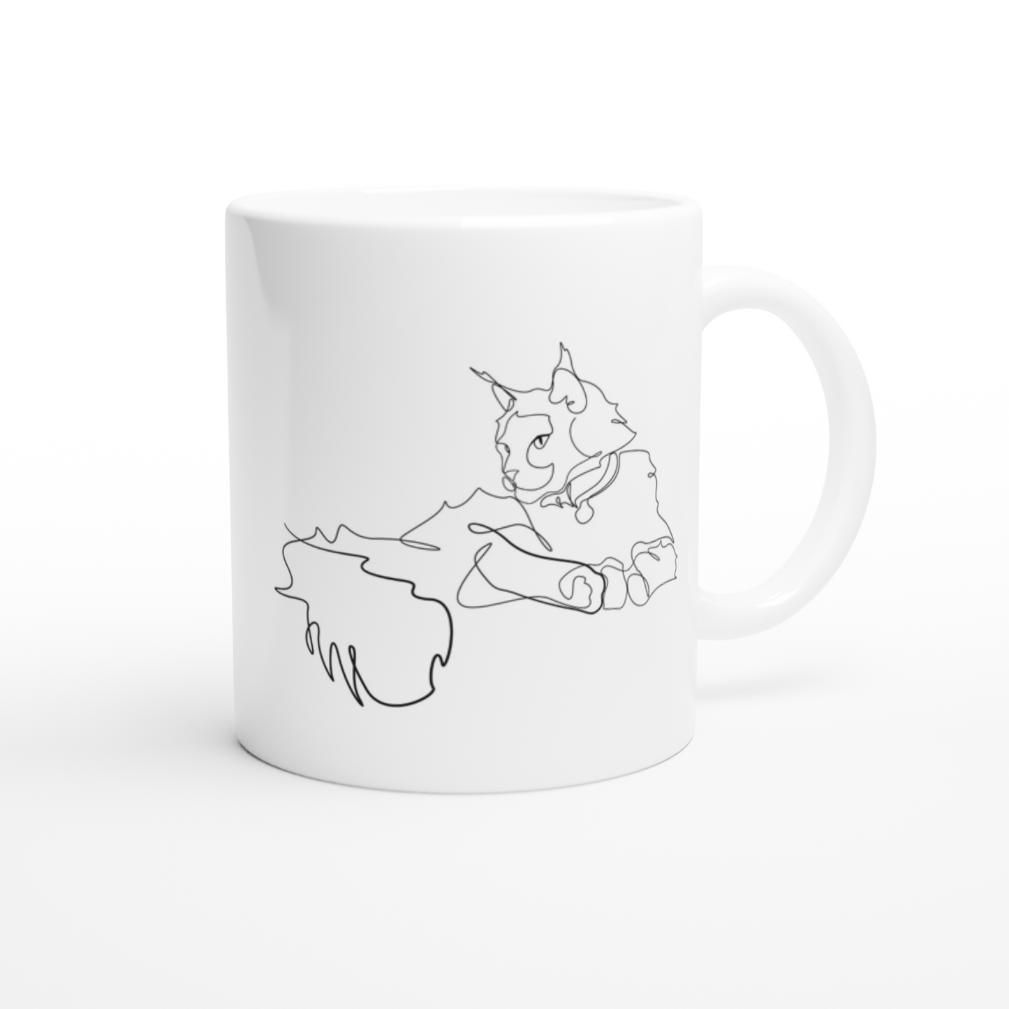 Maine Coon Line Drawing #4 Cat Mug